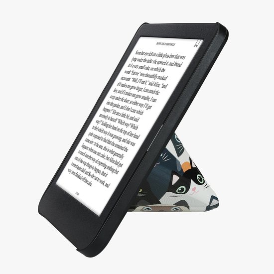 kwmobile e-reader hoesje geschikt voor Kobo Clara BW / Colour hoes - Ereader flip case met standaard - E reader cover van kunstleer - In oranje / zwart / wit van Merkloos — afbeelding 2
