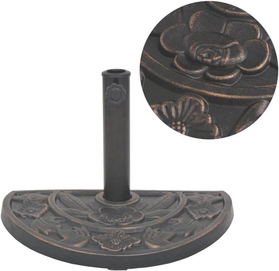 Outsunny parasolvoet 25 kg, granieten standaard voor parasolstokken 32/38/48 mm, weerbestendig, grijs