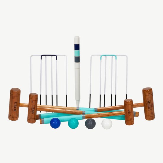 Foto: Familie croquet set engels tuinspel 4 persoons toolkit luxe tas klasse en geweldig toolkit luxe tas klasse en geweldig