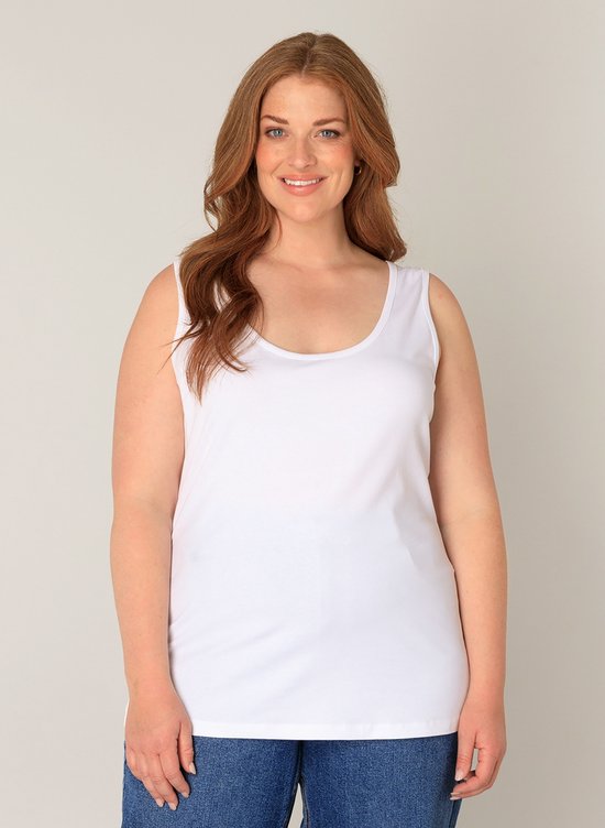 BASE LEVEL CURVY Yuppie Top - White - maat 2(50)