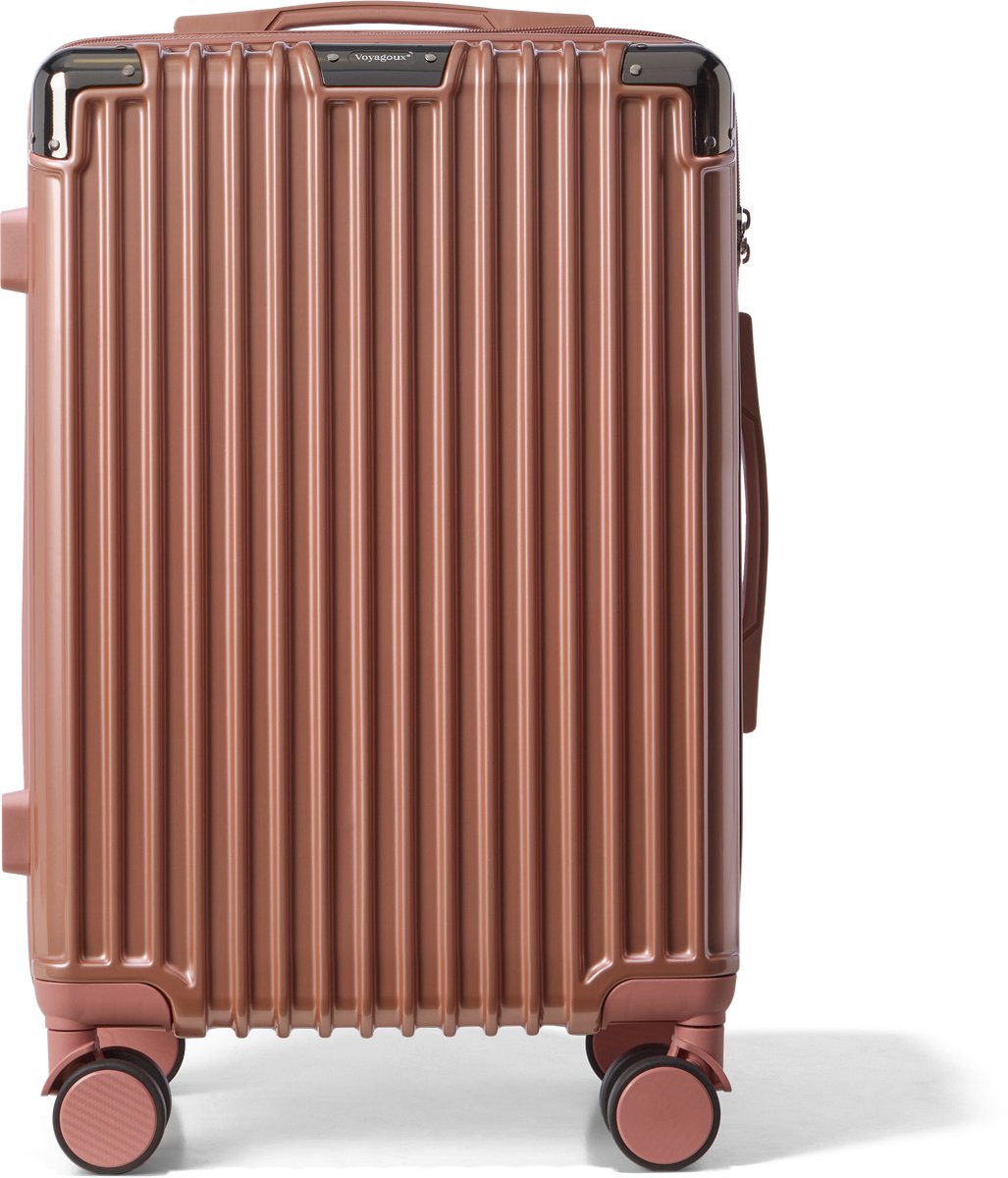 Voyagoux® - Handbagage Reiskoffer - 38L - Koffers - Trolley - Reiskoffer met wielen – Rose gold