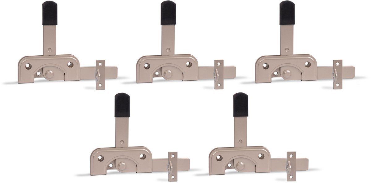 Alberts 821203 DURAVIS® tuinpoortval, speciaal voor smalle houten frames, parelbeige duplex gecoat RAL 1035, plaat 120 x 50 mm, set van 5