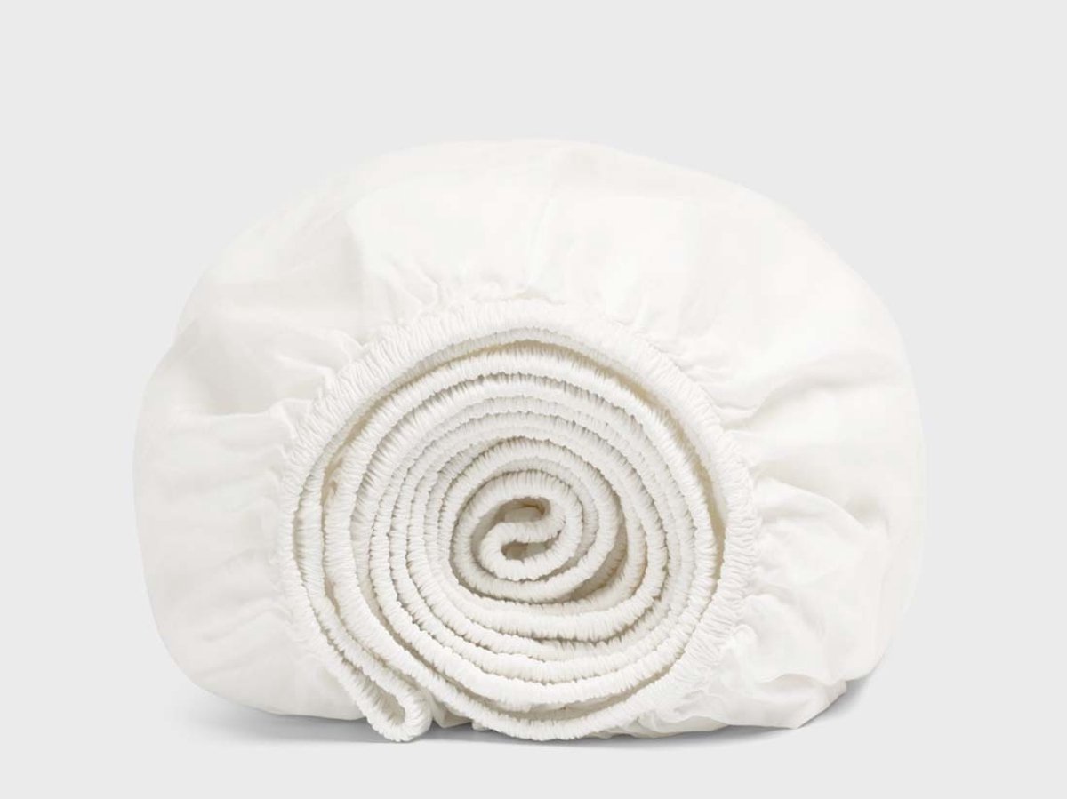 Yumeko hoeslaken percal katoen wit 180x210x30 - Bio, eco & fairtrade