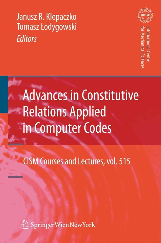 Advances in Constitutive Relations Applied in Computer Codes - cover