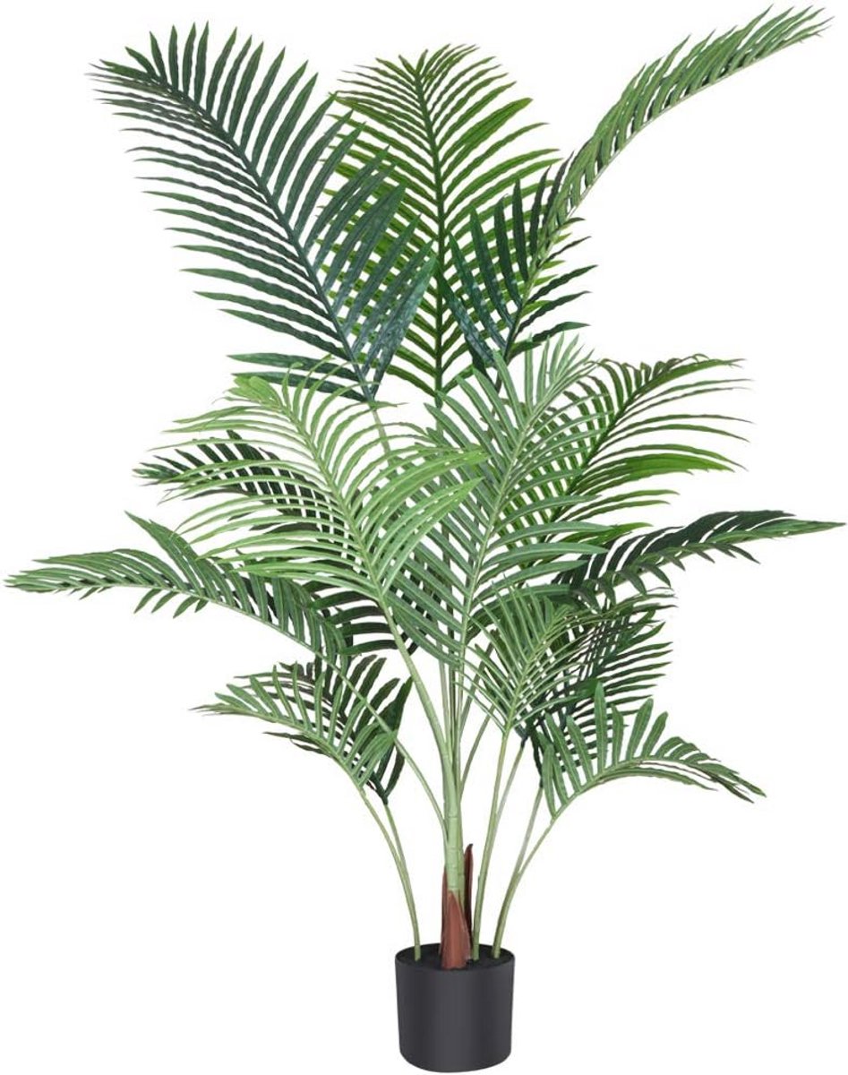 Kunstmatige Areca Palmplant 4,6 voet met 15 stammen - Neppalmboom voor Binnen en Buiten Decoratie