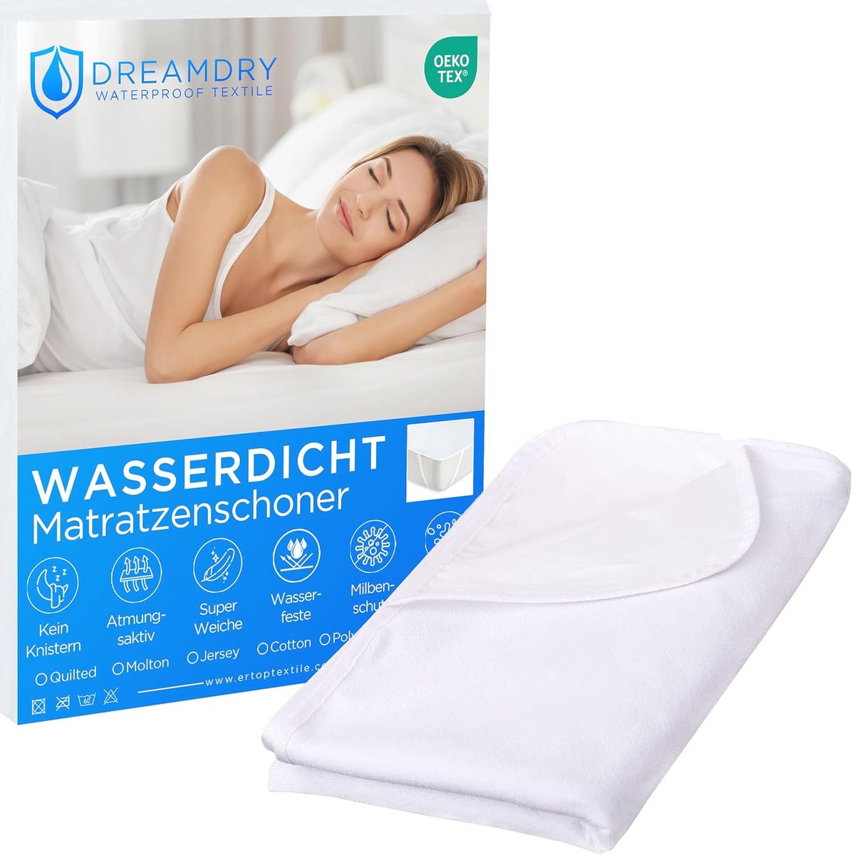 Wasbare Matrasbeschermer 180x200 cm - Waterdicht en Ademend, Vochtbescherming voor Matrassen