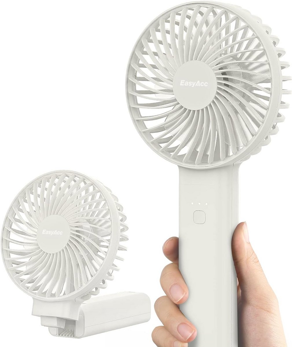 Draagbare Handventilator 3350 mAh - Oplaadbare USB Mini Ventilator, Opvouwbaar en Multipoort voor Thuis en Reizen