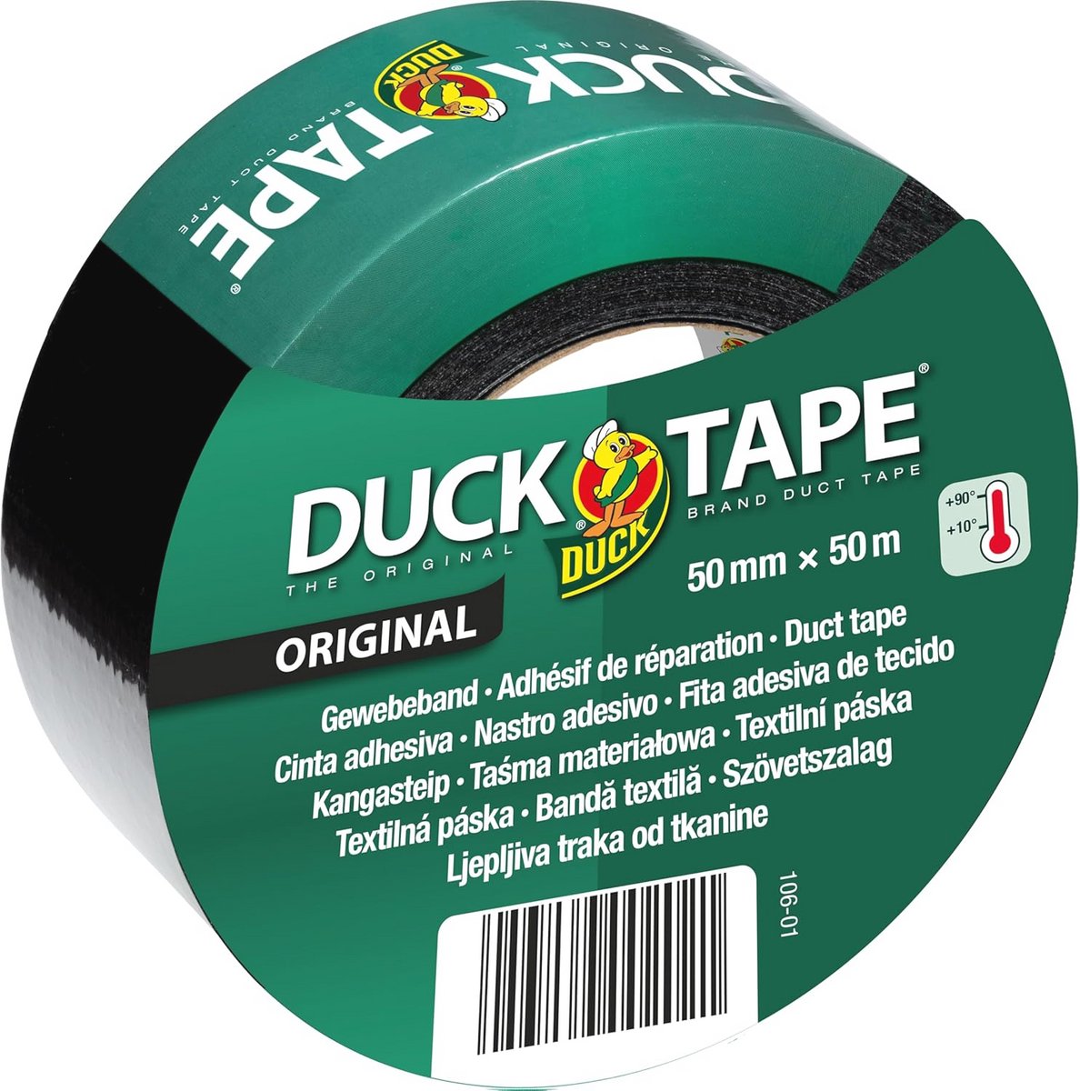 Zwarte textieltape | Sterk en waterdicht plakband voor binnen en buiten | 50 mm x 50 m