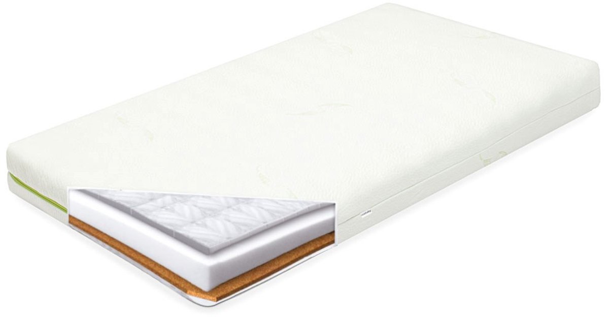 New Baby - Babymatras - Kindermatras 120x60x11 cm boekweit-schuim-kokos met aloë vera - hypoallergeen - antibacterieel - luchtcirculatie - orthopedisch - babybedmatras - matras - bed - kind - baby - slaap