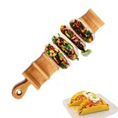 CEWROM 2 stuks Taco houders, tortilla-houders met handgrepen, houder in golfvorm, vaatwasmachinebestendig en ovenbestendig van roestvrij staal, hot dog-standaard voor het bewaren van taco's