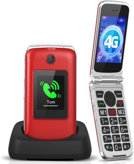 Senioren Mobiele Telefoon 4g - Senioren GSM - Rood | bol