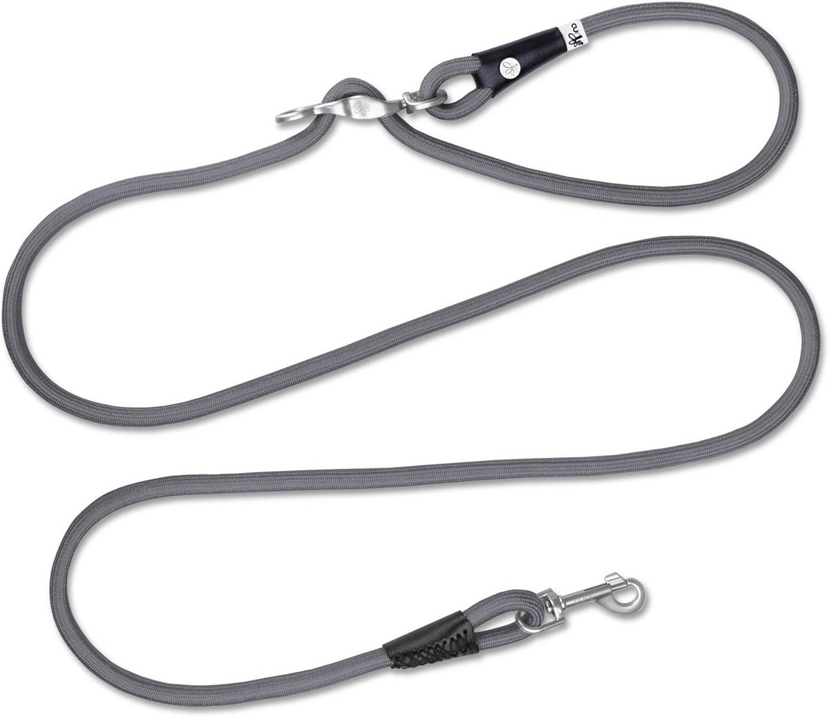 Verstelbare Hondenriem 2 Meter Donkergrijs S - Schokabsorberend Nylon