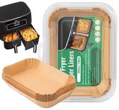 Chef's gear 200 Stuks Airfryer Wegwerpbakjes - Rechthoek - 14 x 20 Centimeter - Bakpapier - Airfryer Accesoires - Luchtfriteuse Wegwerp Bakjes