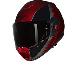 Nolan N120-1 Verniciatura Speciale 344 Visceraal Rood Zwart Glossy Systeemhelm - Maat XL - Helm