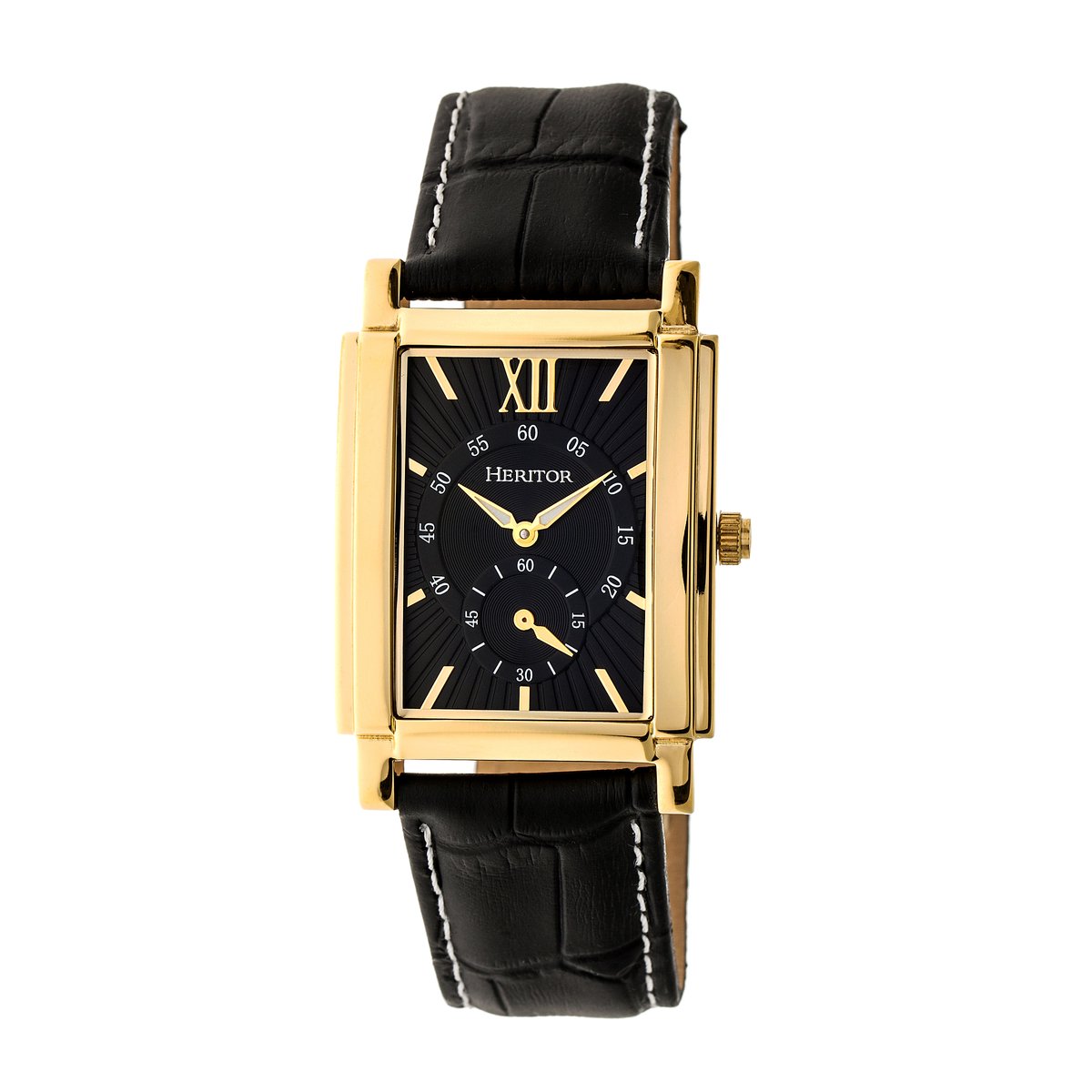 Heritor Automatic Frederick horloge met leren band - goud-zwart