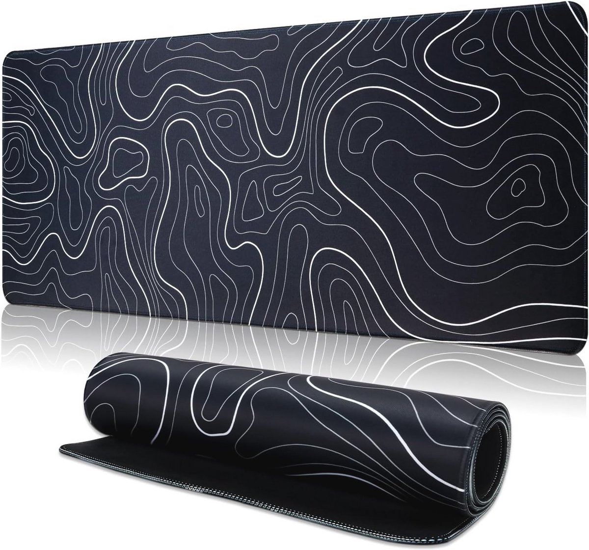 Grote gaming muismat met antislip rubberen onderkant - Verlengbare bureaumat voor toetsenbord en muis (800 x 300 x 3 mm)