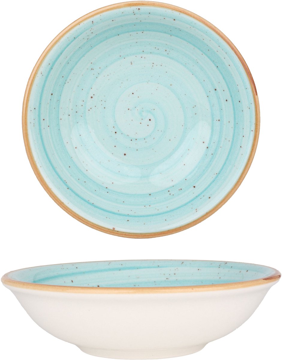 Bonna Diepbord - Aqua - Porselein - 13 cm (220cc) - set van 6