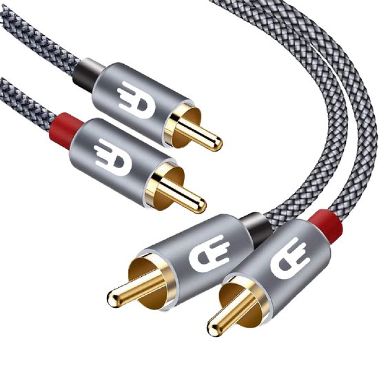 Conduire. Câble Audio stéréo Premium Tulip - 2RCA vers 2RCA - 3m