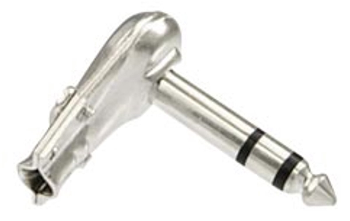 S-Impuls 6,35mm Jack (m) connector - metaal / haaks - 3-polig / stereo
