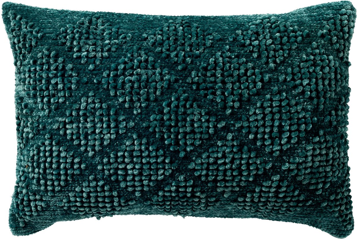 Dutch Decor ELIO - sierkussen 40x60 cm - getuft - Latigo Bay - blauw - Inclusief binnenkussen - Luxe kussens voor woonkamer & bank Petrol groen