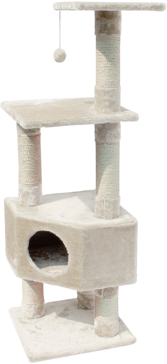 Bol.com EBI - Classic - Loona - Krabpaal - Sisal & Pluche - 40x40x135cm Beige aanbieding