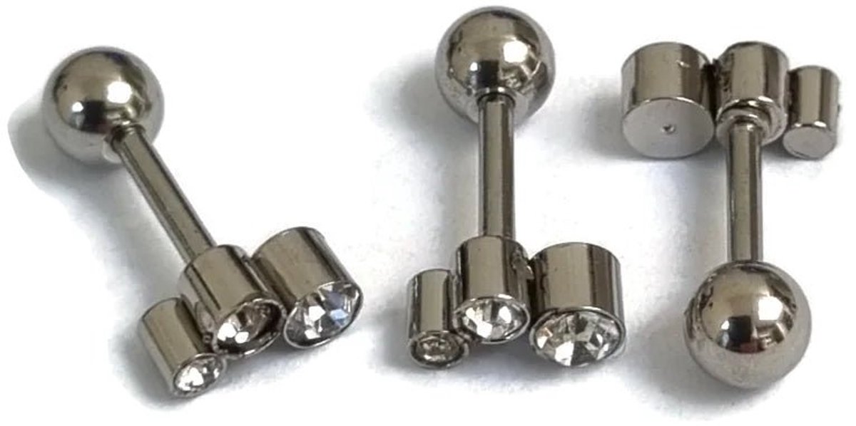 Aramat Jewels | Piercings | Transparante Helix Piercing of Tragus Piercing | | | |10mm | Staal | Volwassenen | Verkleurd niet