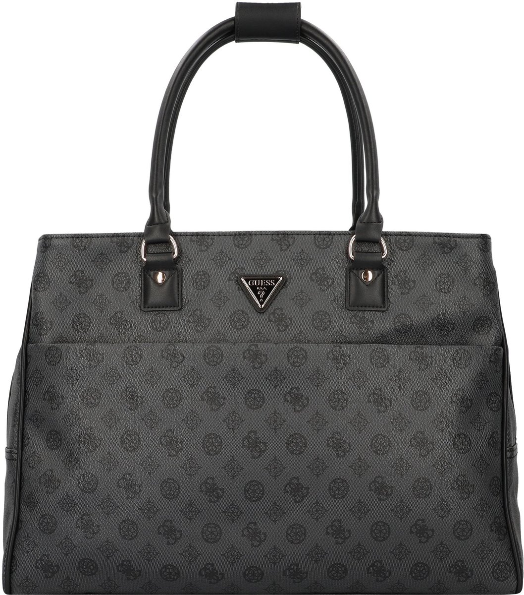 GUESS Reistas Schoudertas met laptopvak Wilder Shopper Tote Charcoal Donkergrijs