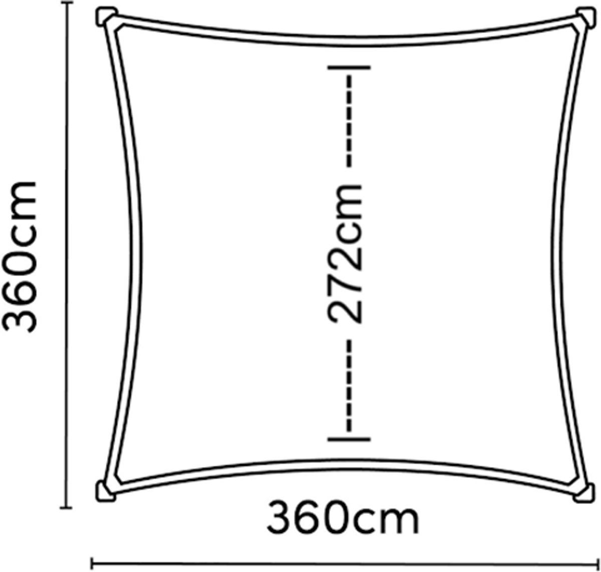 Nesling Coolfit voile d'ombrage carré, 360x360cm, Bleu glacier