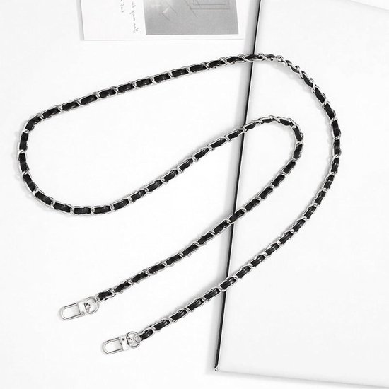 Zakketting, metalen ketting, schouderriem, breedte 9,5 mm, doe-het-zelf geweven zakriem, metalen zakketting, aluminium ketting, voor handtassen, schoudertas, portemonnee, zwart, 40 cm Zakketting, metalen ketting, schouderriem, breedte 9,5 mm, doe-het-zelf geweven zakriem, metalen zakketting, aluminium ketting, voor handtassen, schoudertas, portemonnee, zwart, 40 cm