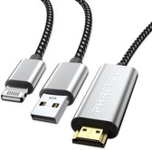 Geschikt voor Lightning naar HDMI Kabel met USB oplader - 2 Meter - 2K@1080p Resolutie - Geschikt voor iPhone 14, 13, 12, 11 series en ouder - 8-PIN naar HDMI Adapter