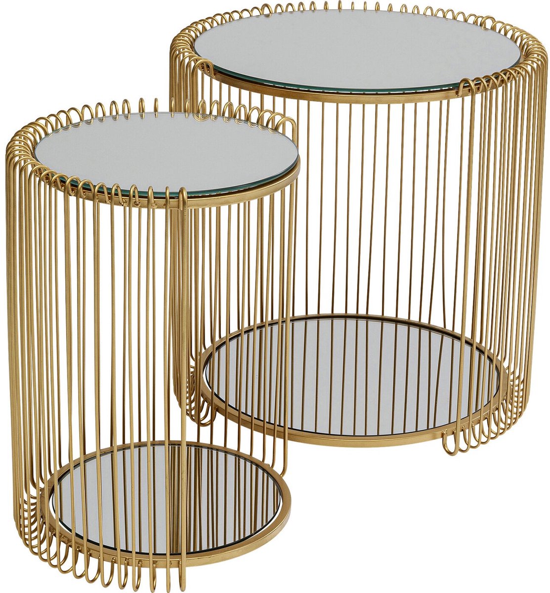 Kare Design Bijzettafel Wire Double messing (2/Set) Kare Design Goud