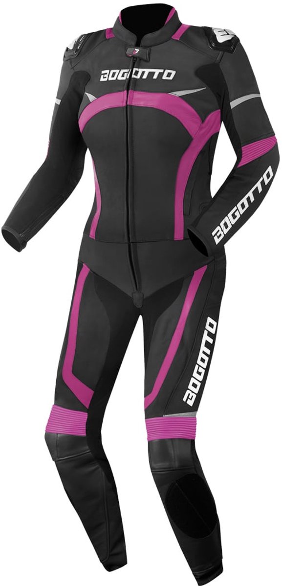 Bogotto Misano Dames Zwart Fuchsia 2-Delig Motorpak - Racepak