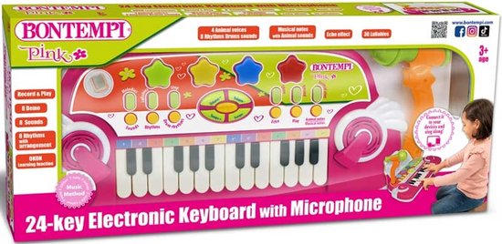 Bontempi TwinStage Microfoon – Dubbele Draadloze Microfoon Met MP3-Aansluiting, Meerkleurig, Voor Zangduetten En Optredens