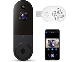 Video deurbel zonder abonnement - Deurbel met camera - Draadloze video deurbel - Beveiliging woning - Deurbel met app - Slimme deurbel - Geen maandelijkse kosten - Beveiligingscamera - WiFi deurbel - Voor smartphone en tablet