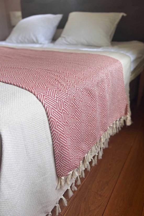 Lantara - Athene - Grand foulard - Terracotta - 150x250cm - Katoen - Couvre-lit