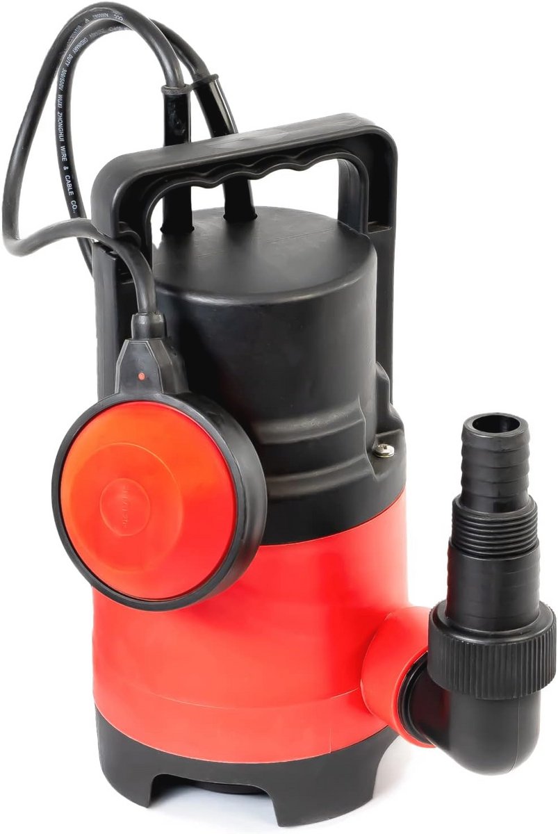 Vuilwaterpomp 400 Watt - Tot 8000 L/h Pompvermogen, Universele Aansluitingen, Draaggreep & Drijvende Schakelaar