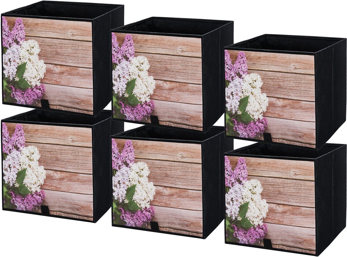 LAVITA® Opbergmand Textiel - 31x31x31 Tuin 6 Stuks - Opbergbox Kast Organizer Opbergdoos - Kastlade Verdeler Voor Kleding Ondergoed Badkamer Kledingkast - Vouwdoos Stoffen Doos Opbergdozen