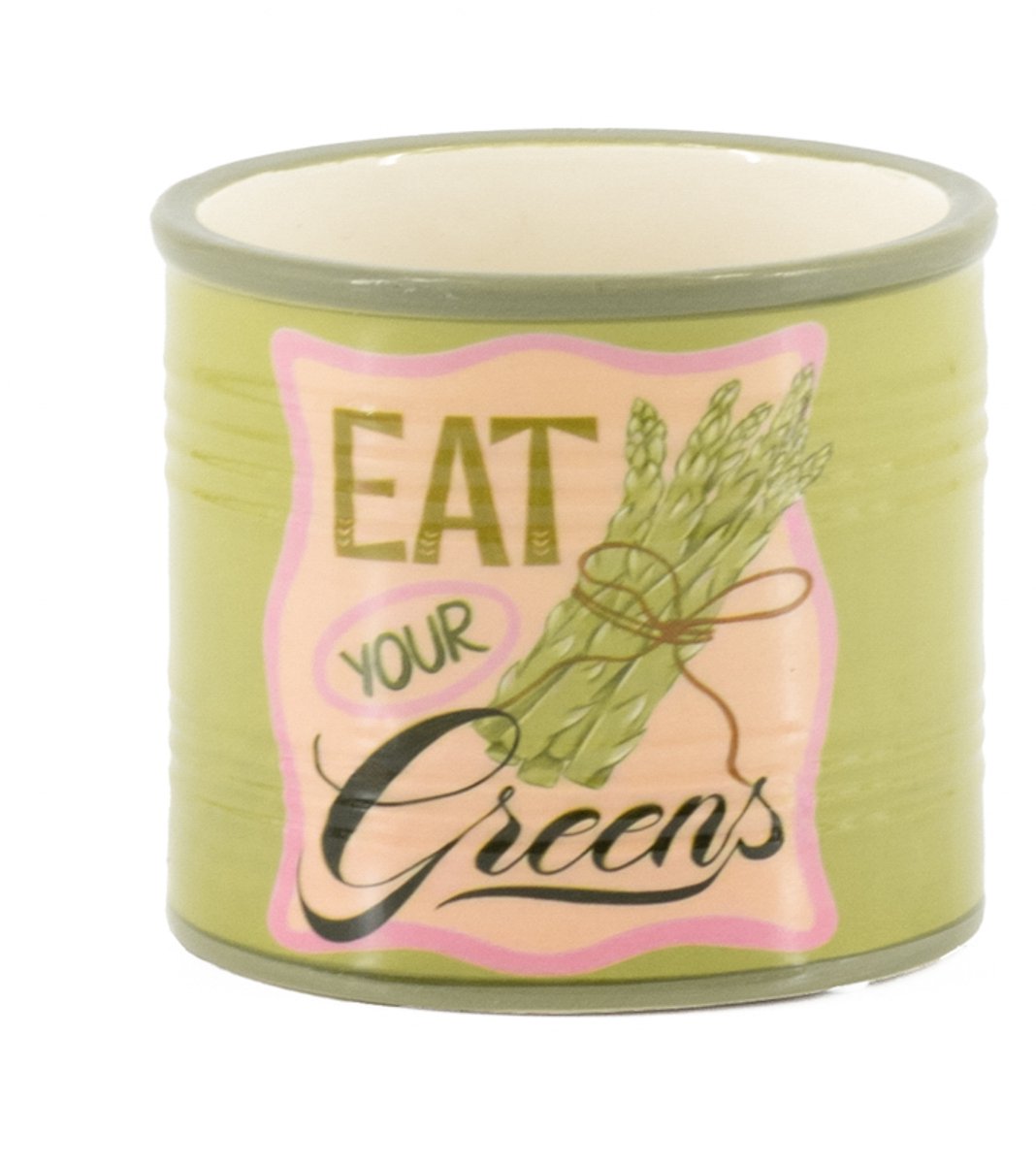 HomeBound by KY | Aardewerk bloempot 'Eat your greens' | bloempot