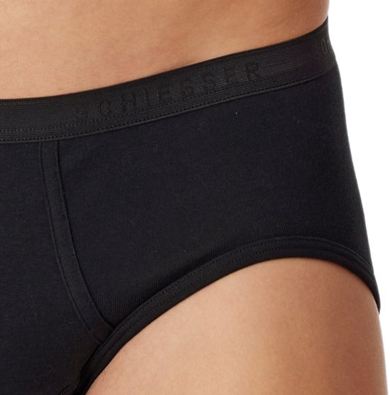 Schiesser Lot de 4 slips de sport pour hommes avec ouverture Original Classics à côtes fines