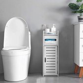Bol.com Witte badkamerkolom 3-laags kastkolom - Toiletzuil - Weefselopbergruimte - Handdoek - Toiletpapier - 1 lade - 1 luiken -... aanbieding