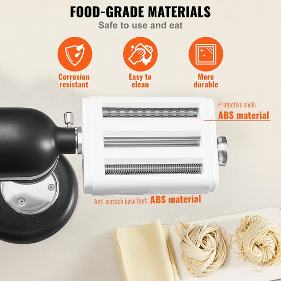 Pastamachine voor KitchenAid - 3-In-1 - RVS Constructie - voor 8 Verschillende Pastasoorten van Merkloos — afbeelding 5