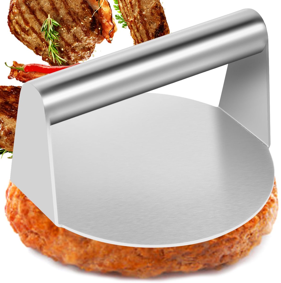 Ibenzoa® Professionele Ronde Hamburgerpers van Hoogwaardig Roestvrij Staal voor Perfecte Burgercreaties