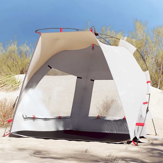 vidaXL - Strandtent - 2-persoons - waterdicht - snelontgrendeling - grijs van Vidaxl — afbeelding 2