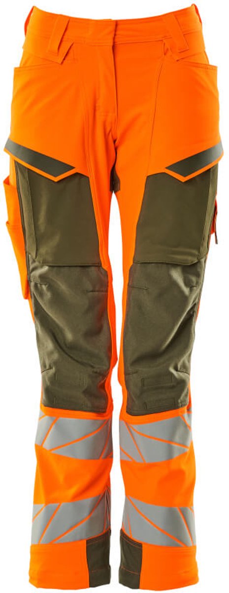 Mascot Accelerate Safe Broek met kniezakken 19078-511 - hi-vis oranje/mosgroen - C54 - 76