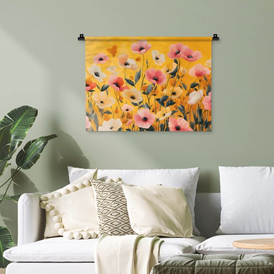 Tapisserie murale 60x45 cm - Fleurs - Champ - Jaune - Tapisserie - Tapisseries