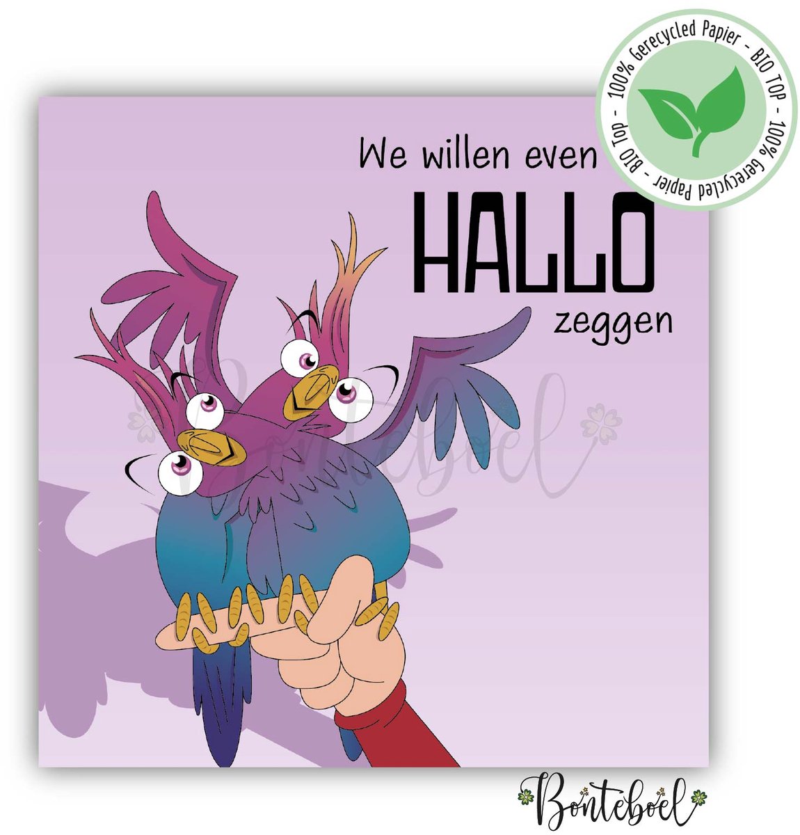 Wenskaarten - set van 10 unieke, originele en grappige wenskaarten (kaartenset met thema groeten & aandacht geven) - vierkante kaartjes met tekst en illustratie hallo zeggen, afspreken en groeten - 13x13 cm inclusief enveloppen (Set E 10 st.)