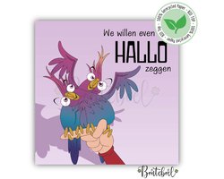 Wenskaarten - set van 10 unieke, originele en grappige wenskaarten (kaartenset met thema groeten & aandacht geven) - vierkante kaartjes met tekst en illustratie hallo zeggen, afspreken en groeten - 13x13 cm inclusief enveloppen (Set E 10 st.)