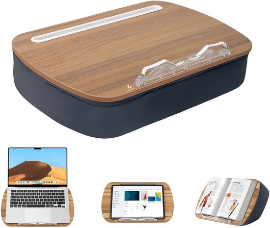 Foto: Levantu laptopkussen schootkussen schootdienblad laptop kussen laptray schootbureau grijs