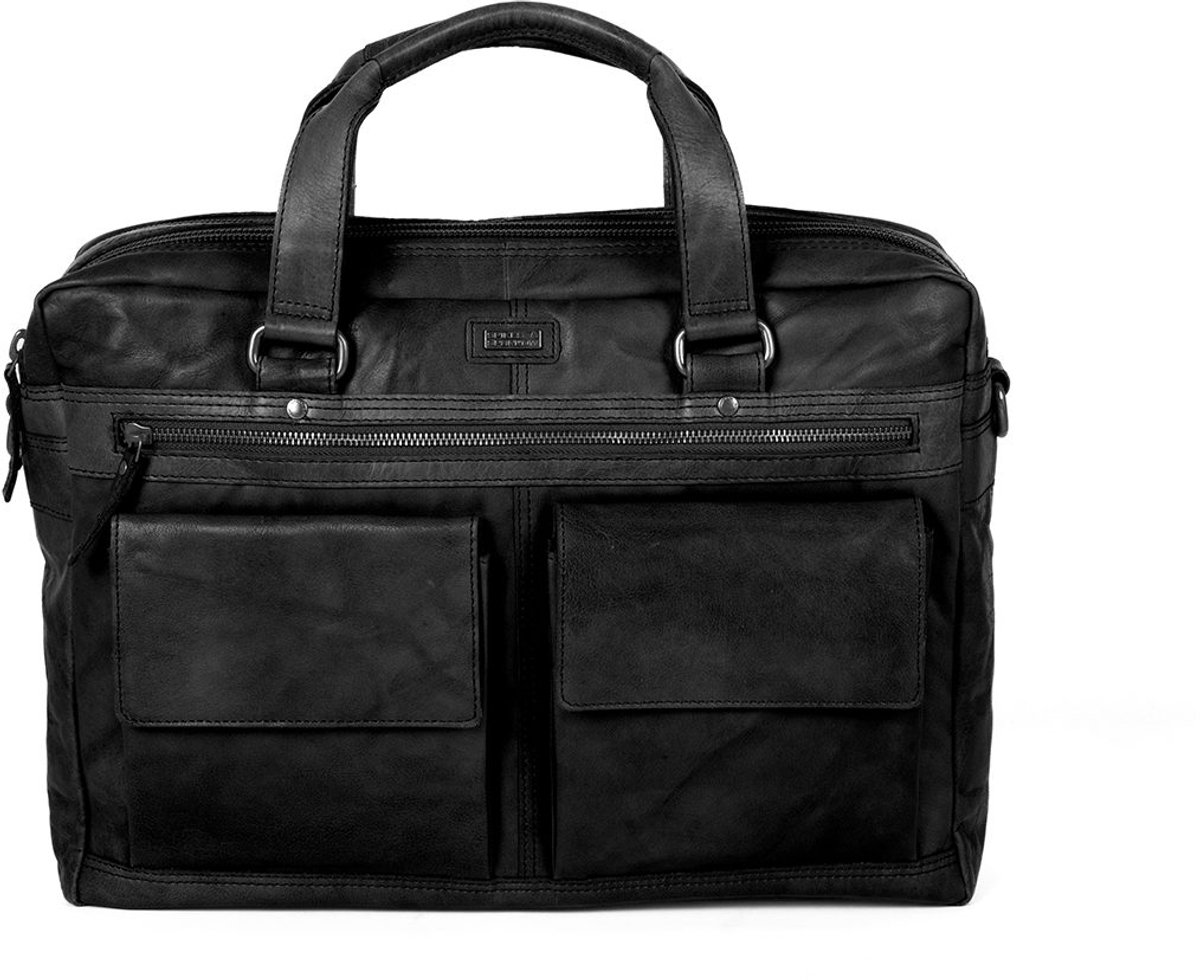 Leren Laptoptas - Utah - Zwart