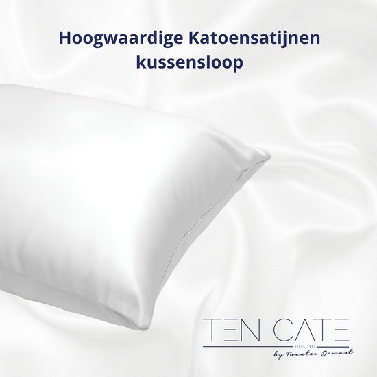 Ten Cate Zwangerschapskussen - Zijslaapkussen - Lichaamskussen - Volwassenen - Body roll - Body Pillow - Inclusief Kussensloop Katoensatijn Wit - 145 x 40 cm van Ten Cate — afbeelding 3